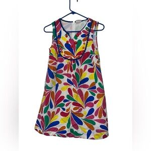 Mini Boden floral jeweled Sleeveless V-Neck Sundress sz 13-14y